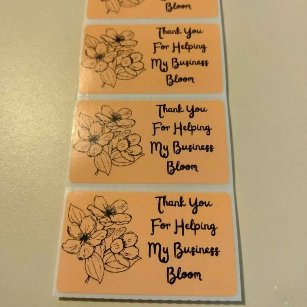 💙100 Thank You Bloom- Shipping Labels Thermal Packaging Stickers 2.25